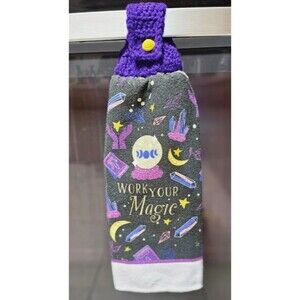 Halloween Crocheted Hanging Kitchen Hand Full Towel Work Your Magic Microfiber